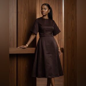 H&M Elegant Brown A Line Skirt & Top